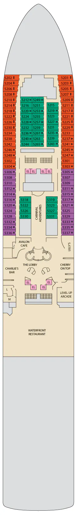 Inside Cabin 5219 on Carnival Adventure, category 4A