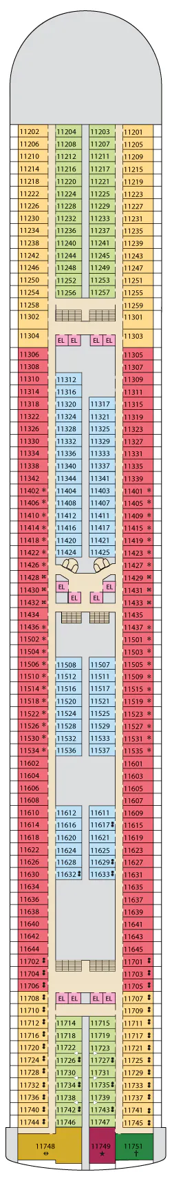 Balcony Cabin 11246 on Carnival Encounter, category 8B