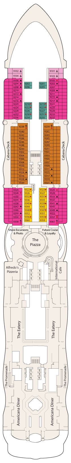 sunです。 Inside Cabin 9355 on Sun Princess, category IB