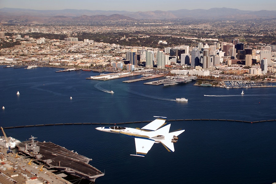 Aerial view of San Diego, California cruise port