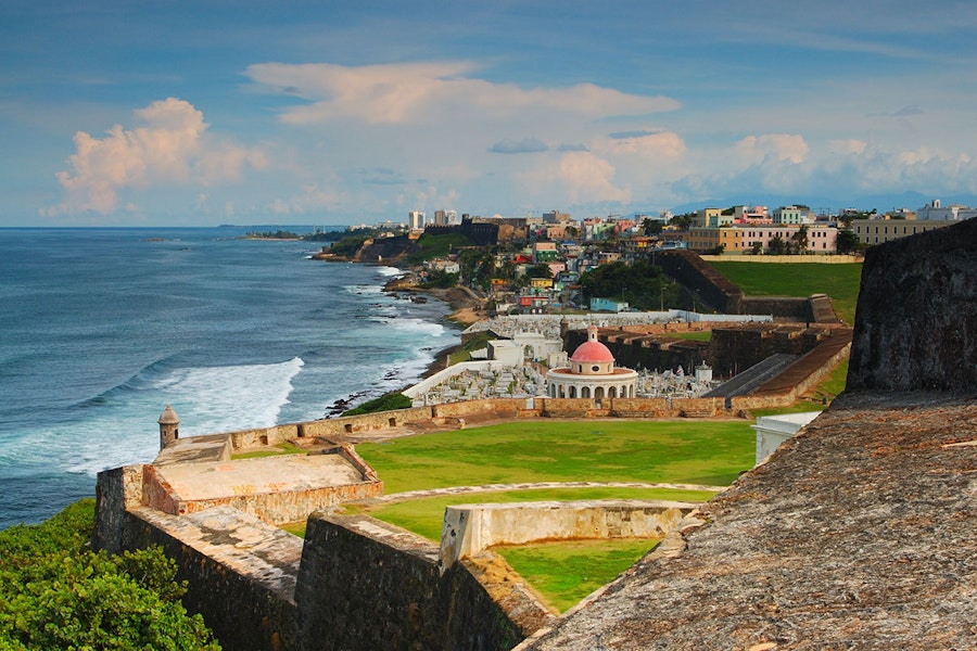 Aerial view of San Juan, Puerto Rico cruise port
