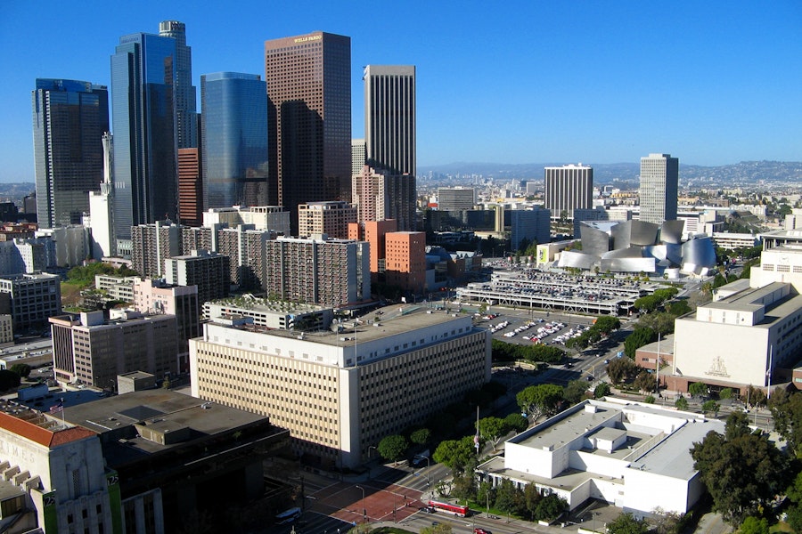 Aerial view of San Pedro (Los Angeles), California cruise port