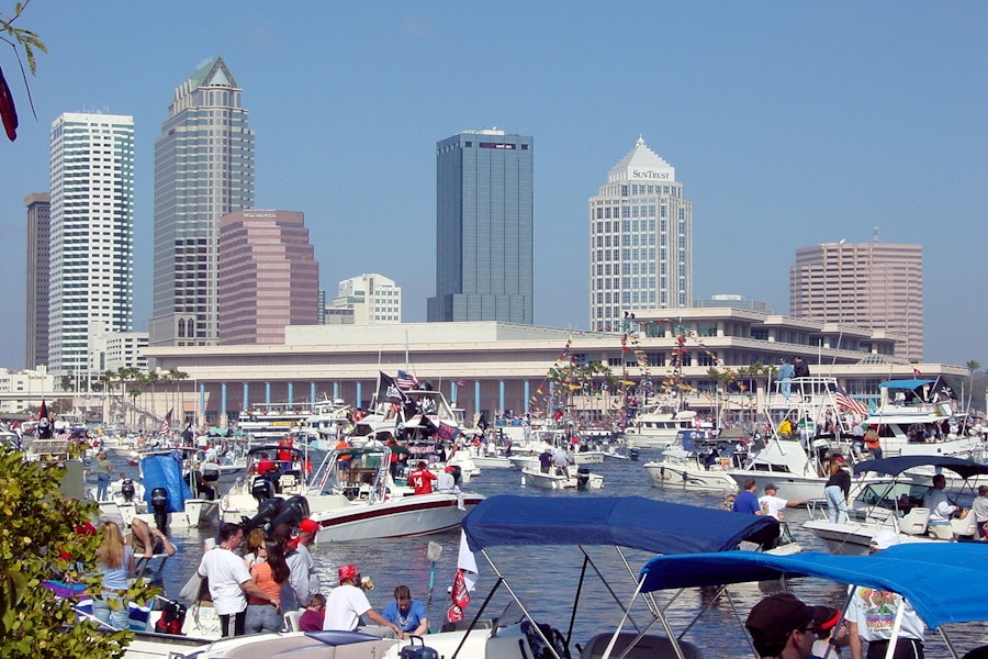 Aerial view of Tampa, Florida cruise port