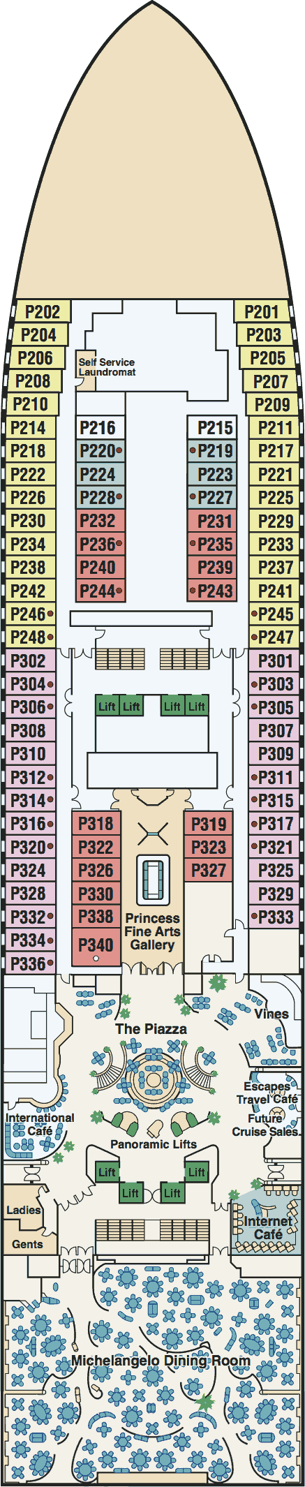 Crown Princess deck plans - Cruiseline.com